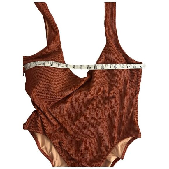 J. Crew Ribbed Square Neck One Piece Swimsuit Sz 20 Scrunchie Scoop Back NWT - Picture 5 of 11